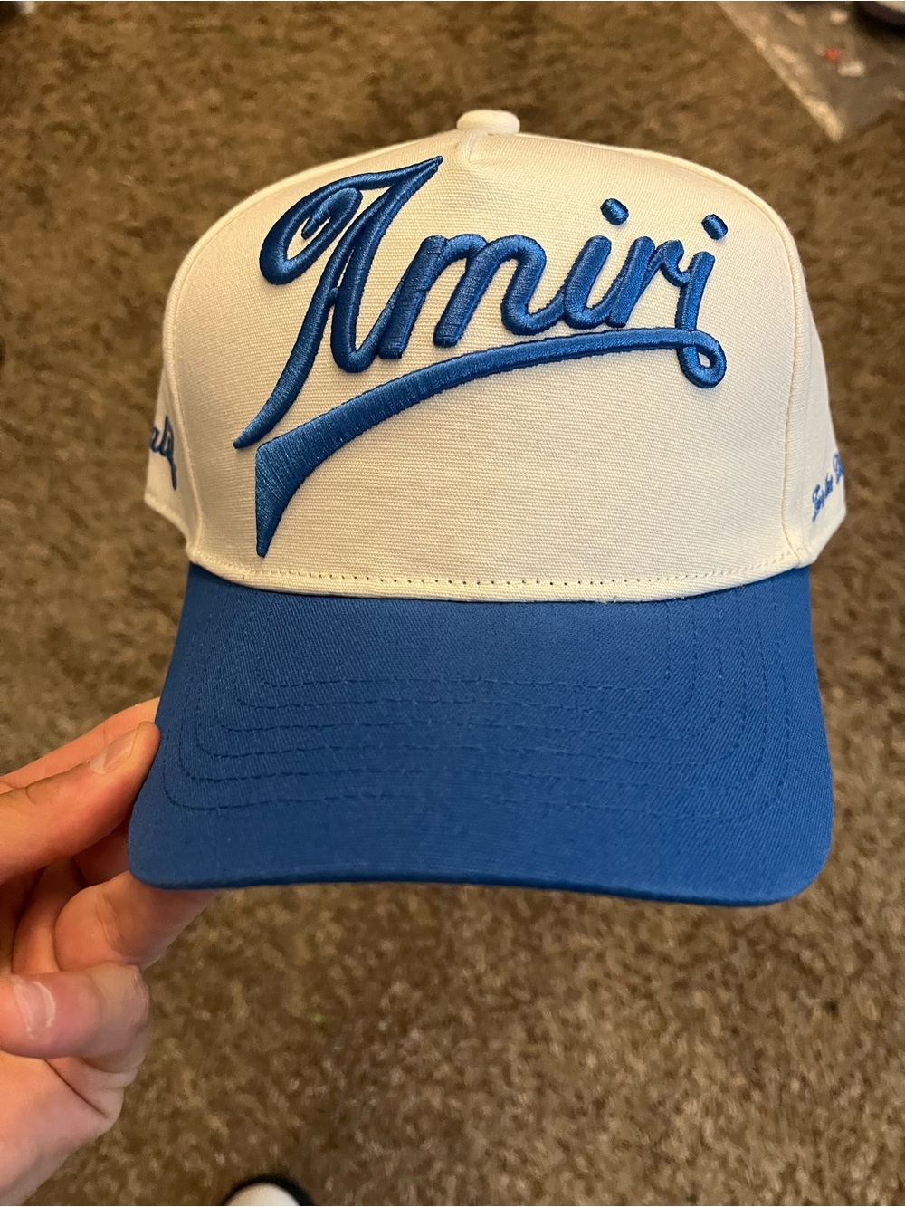 AMIRI White Baseball Cap with Black Logo Detail
